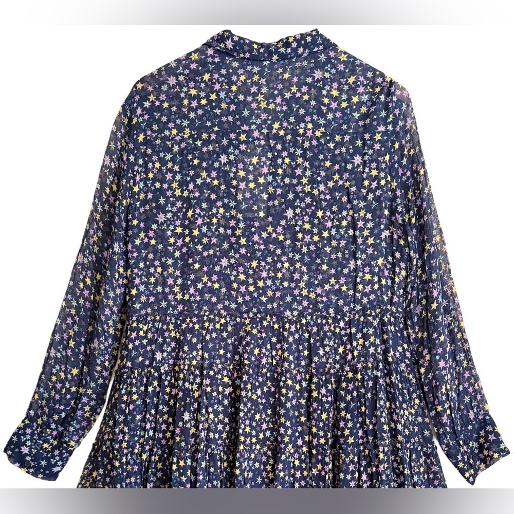 Zadig & Voltaire Lightweight Chiffon Rapidy Crinkle Print Etoiles Dress Sz L NWT - Picture 10 of 11
